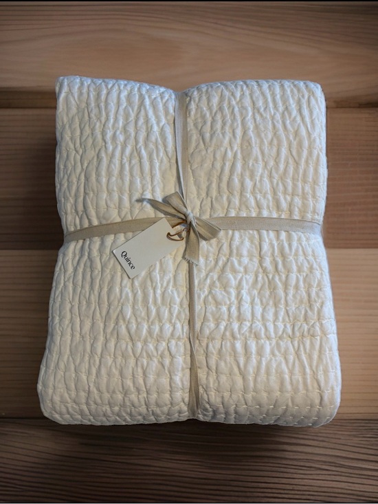 Quince Other - Quince European Linen Cotton Stitch Quilt - Full/Queen - White